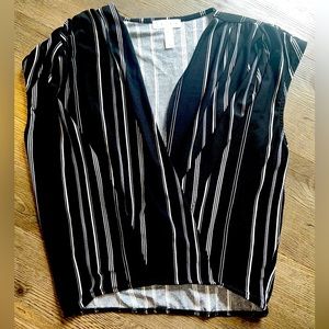 Black and white stripped blouse
